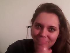 brunette gives blowjob tube porn video