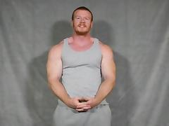 Hot Ginger muscle in the shower tube porn video