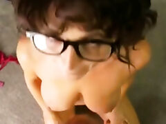 Sexy busty Nerd anal and facial tube porn video