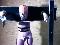 Gimp girl locked in box and pillory tube porn video