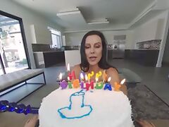 Birthday with hot brunette MILF tube porn video