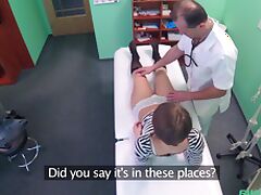 Hidden camera at the doctor's office records skinny patient having sex tube porn video