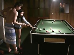 Amateur girlfirend learning how to play pool gets fucked good tube porn video