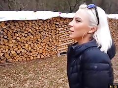 Big breasted blonde enjoys doggystyle action in the outdoors tube porn video