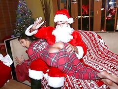 Santa spanked Apatow latina and screwed in her hairy pussy... tube porn video