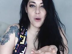 Huge tits brunette flashing on webcam tube porn video