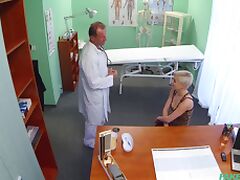 Short haired blonde Sylvia V fucked in the doctor's office tube porn video