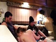 Threesome fucking hot blonde teen tube porn video