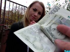 Insolent blonde enjoys the money for a nice fuck in the park tube porn video