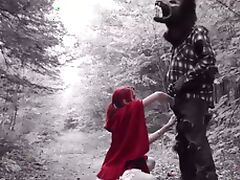Red riding hood cosplay porn with the wolf throating her restless tube porn video