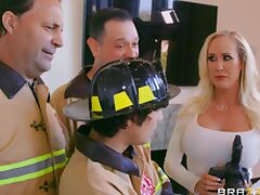 Photographer Brandi Love fucked from behind by a firefighter tube porn video