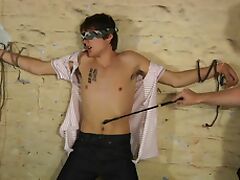 Older dude with glasses kisses and sucks a dick of a tied up dude tube porn video