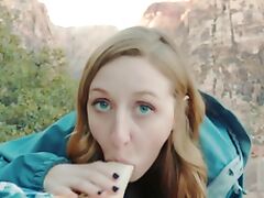 Young Couple Fuck on Public Nature Trail - Horny Hiking - Outdoor Sex POV tube porn video