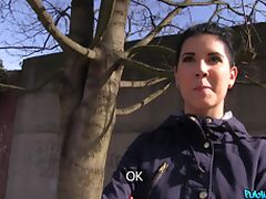 Czech beauty takes money to pleasure strangers hard cock and gets cumshot tube porn video