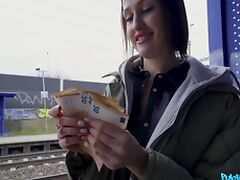 Jessika Night decides to miss her train to have sex with a stranger tube porn video