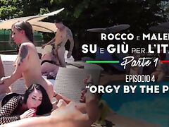 Malena & Christie Dom & Rocco Siffredi & Ste Axe in Orgy by the Pool - RoccoSiffredi tube porn video