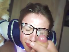 CUMSHOT AT THE FACE OF HER STEPDAUGHTER FOR BAD BEHAVIOR - DICKFORLILY tube porn video