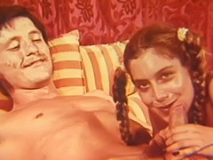 Teen in Pigtails Pleasing Her Man's Dick 1960 tube porn video