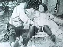 Vintage French videos. Vintage French porn of sexy babes in nice clothes undressing and using big cocks
