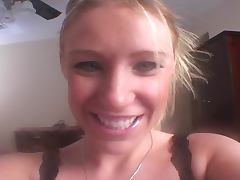Lovely blondie Allison Pierce takes off her stockings tube porn video