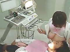 Vicious Japanese Dentist Jerks Off Her Clients While They Suck Her Big Jugs tube porn video