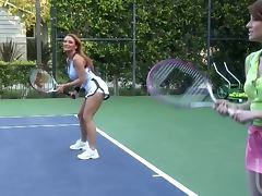 Blonde MILF Janet Mason Fucks The Tennis Instructor On The Court tube porn video