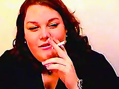 Fat amateur girl smokes cigarette tube porn video