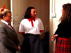 Naughty schoolgirls show up for punishment tube porn video