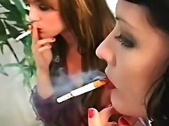 Girls in lipstick smoke cigarettes tube porn video