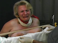 Fat girl cries during tit torture tube porn video