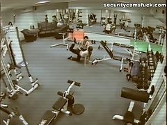 Threesome banging in the gym watching themselves in bunch of the mirrors around tube porn video