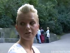 Fucking A Hot Blonde Girl's Shaved Pussy In Public tube porn video
