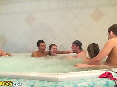 Orgy With College Girls In A Hot Tub tube porn video