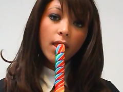 Perverted schoolgirl Natalia Forrest sucking sweets tube porn video