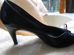 My wife's sexy black patent leather high heel tube porn video