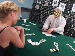 Blond shemale loses the poker game and gets banged tube porn video