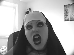 Sexy evil nun lipsync tube porn video
