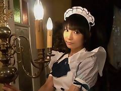Cute japanese maid shows her timid panties tube porn video
