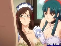 Busty hentai maids group oralsex and facial cumshot tube porn video