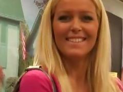 Sophie Moone the cute blonde walks around the mall tube porn video