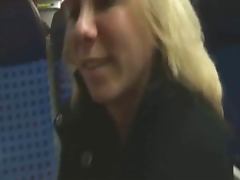 Blonde girlfriend gets fucked on bus tube porn video