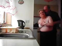 Grandma and grandpa fucking in the kitchen tube porn video
