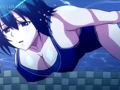 Three horny studs fucking a cute anime under water tube porn video