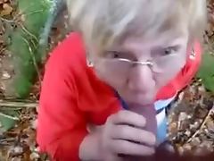 Granny Head Outdoors in the Woods tube porn video