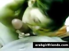 Young beautiful Arab girlfriend sucks off in amateur POV tube porn video