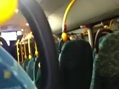 Foot and cook jerking in public bus tube porn video