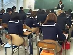 Public sex with hot Asian schoolgirls during an exam tube porn video