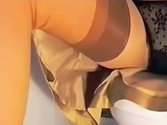 Gold Satin Petticoat tube porn video