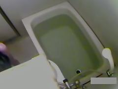 Slim Asian caught on bath hidden camera farting in the tub tube porn video