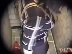 Hidden camera in toilet shoots girl masturbating cunt tube porn video